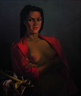 Portrait of Lenka (Red Jacket) by Vladimir Griegorovich Tretchikoff - Auction record, sale price, and art valuation. Compare with similar artists and explore comparable artworks.