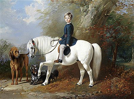 Master Beresford Lowndes with his favourite pony and dogs by Henry Barraud - Auction record, sale price, and art valuation. Compare with similar artists and explore comparable artworks.