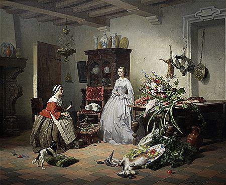 Preparing the banquet by David Emile Joseph De Noter - Auction record, sale price, and art valuation. Compare with similar artists and explore comparable artworks.