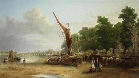 Sample artwork by Thomas Miles Richardson Sr (1784 - 1848), known for landscape painting and chromolithography, scenes with landmark structures - View similar artists and auction records