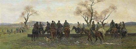 Sample artwork by Eugenio Cecconi (1842 - 1903), known for realist landscape, hunting genre painting - View similar artists and auction records