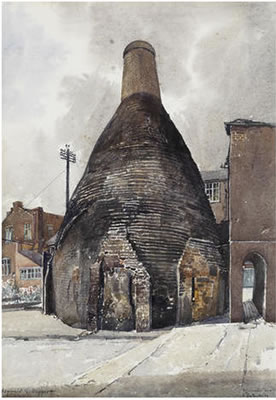 The Spode bottle oven circa 1790 (a pair)