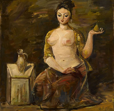 Nude with pear
