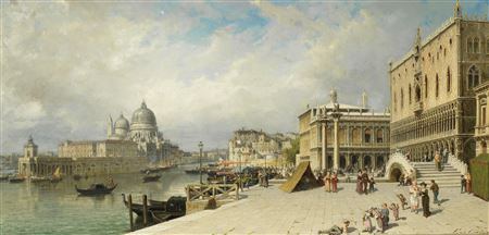Sample artwork by Ercole Calvi (1824 - 1900), known for landscape painting, seascapes - View similar artists and auction records