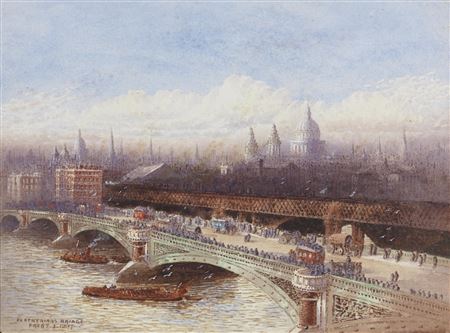 Greenwich; Tower of London; Blackfriar's Bridge; St. Paul's; Westminster by Frederick Edward Joseph Goff - Auction record, sale price, and art valuation. Compare with similar artists and explore comparable artworks.