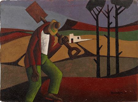 Man with spade unframed by Diederick George During - Auction record, sale price, and art valuation. Compare with similar artists and explore comparable artworks.