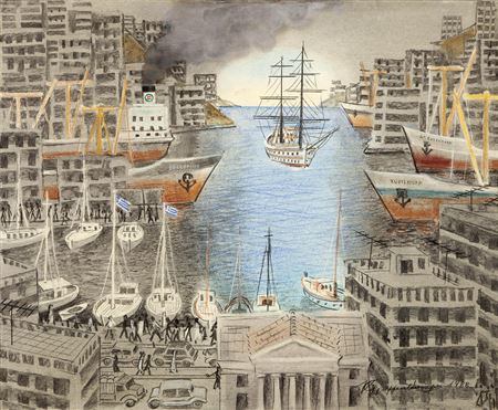 Sample artwork by Costas Grammatopoulos (1916 - 2003), known for painting - View similar artists and auction records