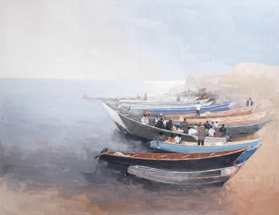 Boats by Ismael Kateregga - Auction record, sale price, and art valuation. Compare with similar artists and explore comparable artworks.