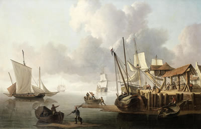 The trading brig Hope unloading her cargo at a wharf by Charles Martin Powell - Auction record, sale price, and art valuation. Compare with similar artists and explore comparable artworks.