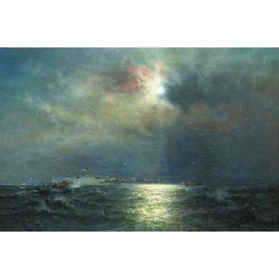 Fog Storm on the Bay by Charles Dormon Robinson - Auction record, sale price, and art valuation. Compare with similar artists and explore comparable artworks.