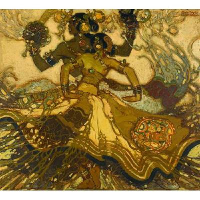 Javaqnese Dancers by Daniel Groesbeck - Auction record, sale price, and art valuation. Compare with similar artists and explore comparable artworks.