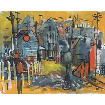 Sample artwork by Gerald Collins Gleeson (1915 - 1986), known for modernist townscape and marine scene painting - View similar artists and auction records