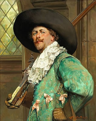 A portrait of a cavalier holding a musket by Alex De Andreis - Auction record, sale price, and art valuation. Compare with similar artists and explore comparable artworks.