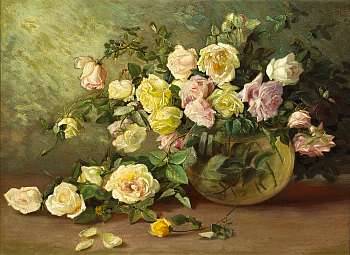 A Still Life with Pink and Yellow Roses by Marie Henrietta Osthaus Griffith - Auction record, sale price, and art valuation. Compare with similar artists and explore comparable artworks.