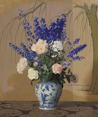A Still Life with Delphiniums and Roses by Hermann Dudley Murphy - Auction record, sale price, and art valuation. Compare with similar artists and explore comparable artworks.