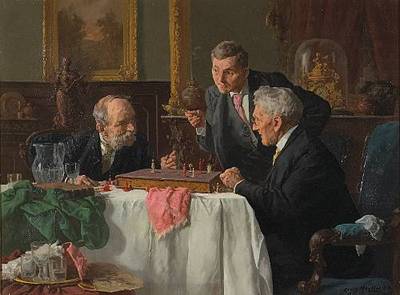 Choose Wisely! (Men Playing Chess) by Louis Henry Charles Moeller - Auction record, sale price, and art valuation. Compare with similar artists and explore comparable artworks.