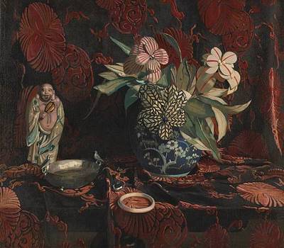 A Still Life with Flowers and Asian Objects