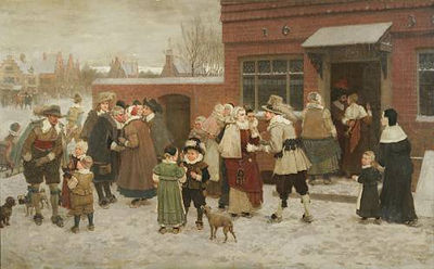Sample artwork by George Boughton (1833 - 1905), known for historical genre-figure, landscape and marine painting - View similar artists and auction records