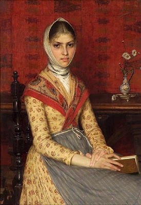 Sample artwork by Filadelfo Simi (1849 - 1923), known for classical realist portrait and townscape painting, marble sculpture, teaching - View similar artists and auction records