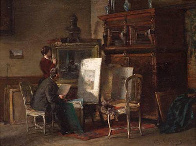 In the artist's studio