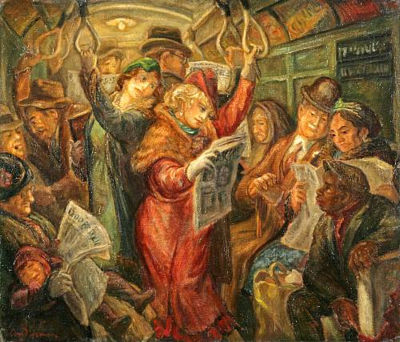 Sample artwork by Don Freeman (1908 - 1978), known for children's book illustration, city view painting, lithography - View similar artists and auction records