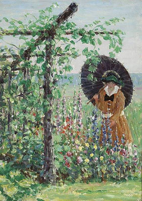A Japanese Parasol, 1915 by Harry Leslie Hoffman - Auction record, sale price, and art valuation. Compare with similar artists and explore comparable artworks.