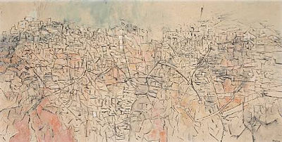 Sample artwork by Edgar Ewing (1913 - 2006), known for modernist, post cubist figure, still life and landscape painting - View similar artists and auction records