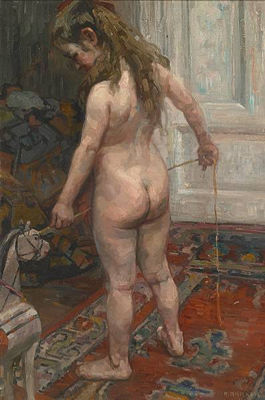 Mädchen mit Holzpferd, 1908