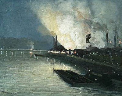 Pittsburgh Steel Mill at Night