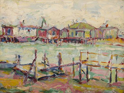 Seattle Houseboats, 1919 by Louis Siegriest - Auction record, sale price, and art valuation. Compare with similar artists and explore comparable artworks.