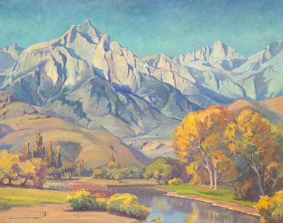 Rugged Mountain Range with Meandering Autumn Stream below (No.467), 1935