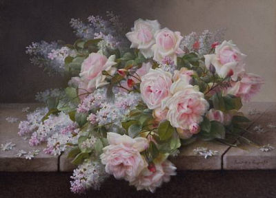 Roses and Lilacs on a Ledge by Raoul Maucherat De Longpre - Auction record, sale price, and art valuation. Compare with similar artists and explore comparable artworks.