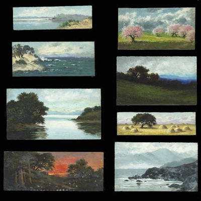 A Set of Eight Seascapes and Landscapes; A Pair of Landscapes- Sand Dunes, Summer Hills (10)