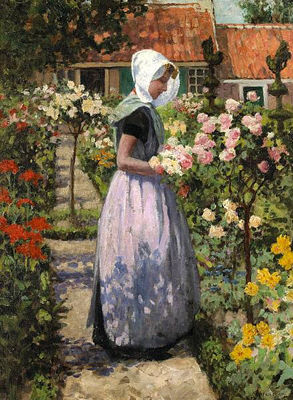 Portrait of a Dutch Woman in a Garden