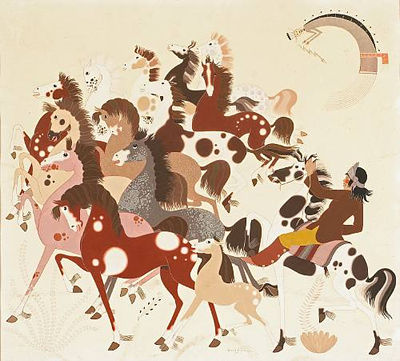 Depicting a horse round-up by Gerald Nailor - Auction record, sale price, and art valuation. Compare with similar artists and explore comparable artworks.