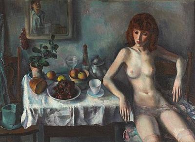 Interior Scene with a Seated Female Nude
