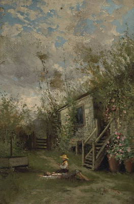 Two Children Resting by a House (Spring), 1884