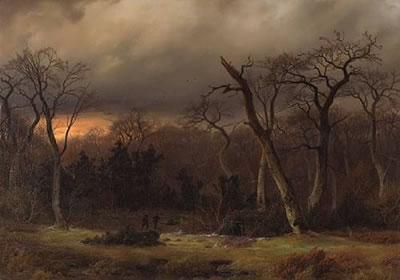 Hunters at dusk