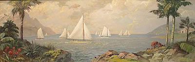 SEASCAPE WITH SAILBOATS