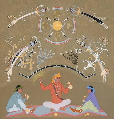 TEACHING OF THE CEREMONIAL SANDPAINTING; VARIATION: (2)