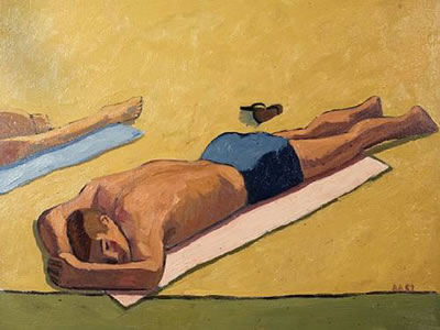 Sunbather, 1982; Still life with liquor bottles, 1979 (double-sided)