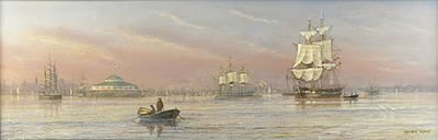 Shipping off the Battery, New York harbor by Frederick Tordoff - Auction record, sale price, and art valuation. Compare with similar artists and explore comparable artworks.