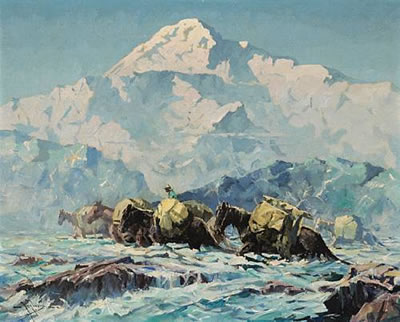 "Mt. McKinley and Pack Horses"