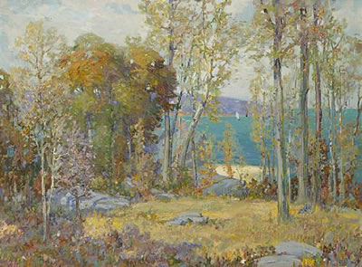 Coastal view through the trees by Ossip Leonovitch Linde - Auction record, sale price, and art valuation. Compare with similar artists and explore comparable artworks.