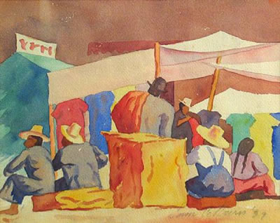 Mexican market, 1939 by Samuel Colburn - Auction record, sale price, and art valuation. Compare with similar artists and explore comparable artworks.