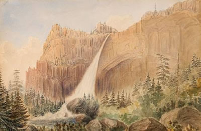 Torrent, Yosemite, 1859; Bridal Veil Falls, 1859 (a pair)