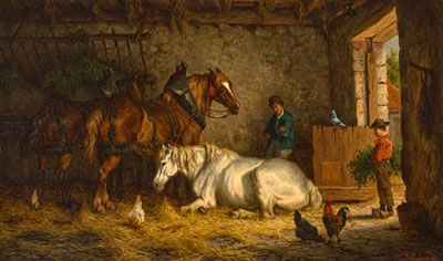 The interior of a stable