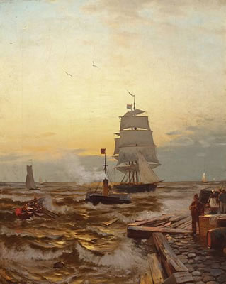 Off Ostend pier by Heinrich Petersen-Angeln - Auction record, sale price, and art valuation. Compare with similar artists and explore comparable artworks.