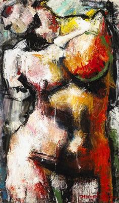 Sample artwork by James George (Jim) Morphesis (Born 1948), known for expressionist figurative painting, teaching - View similar artists and auction records