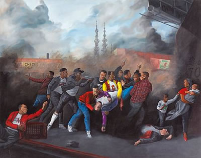 Death in South Central (Bloods), 1990 by Sandow Birk - Auction record, sale price, and art valuation. Compare with similar artists and explore comparable artworks.